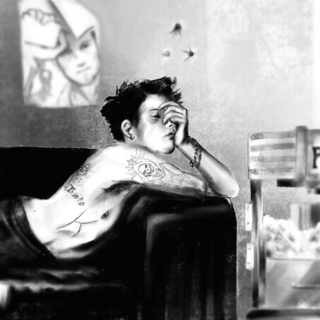 Boceto + fondo detallado ($230 mxn)